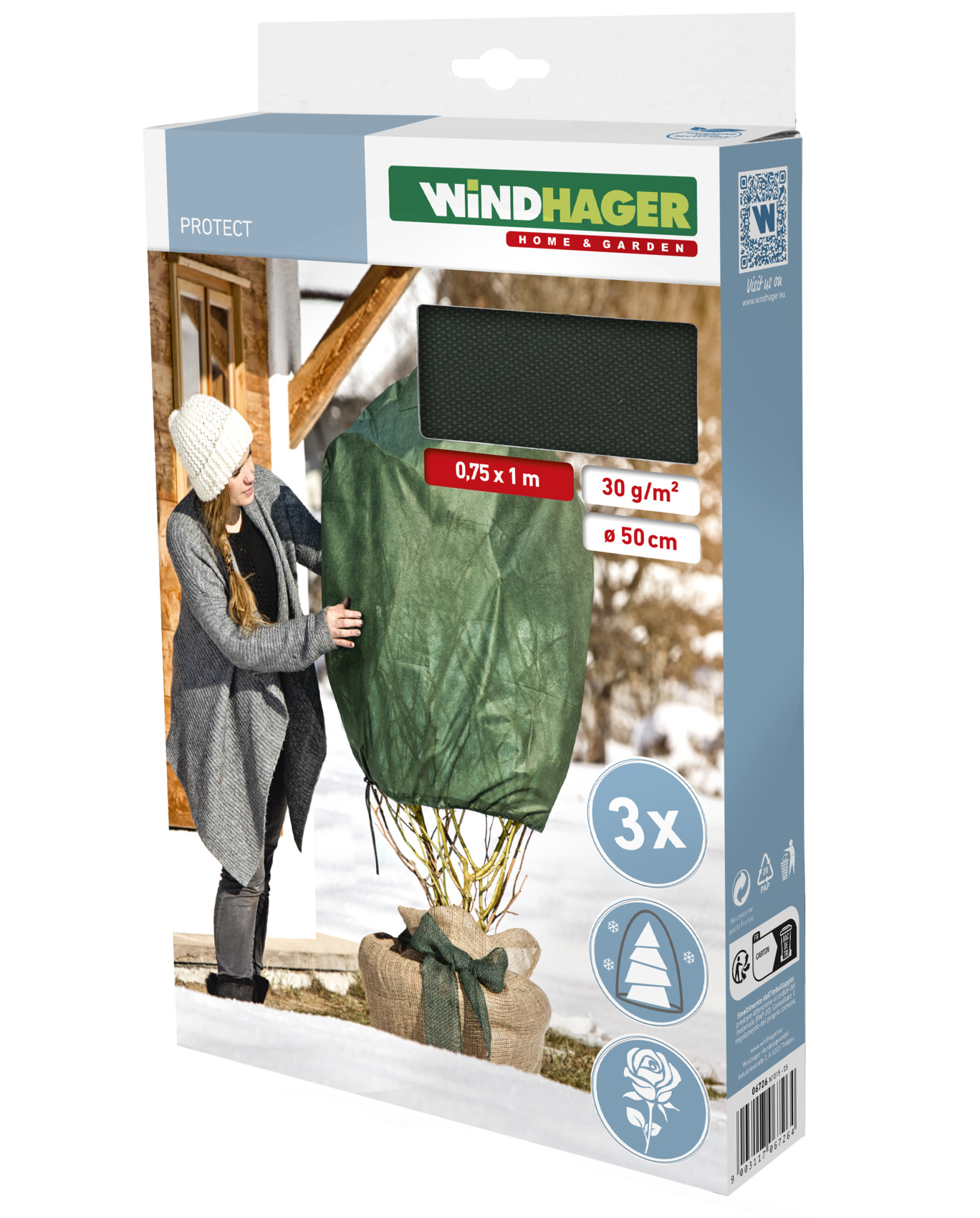 Winter-Rosenvlies-Haube