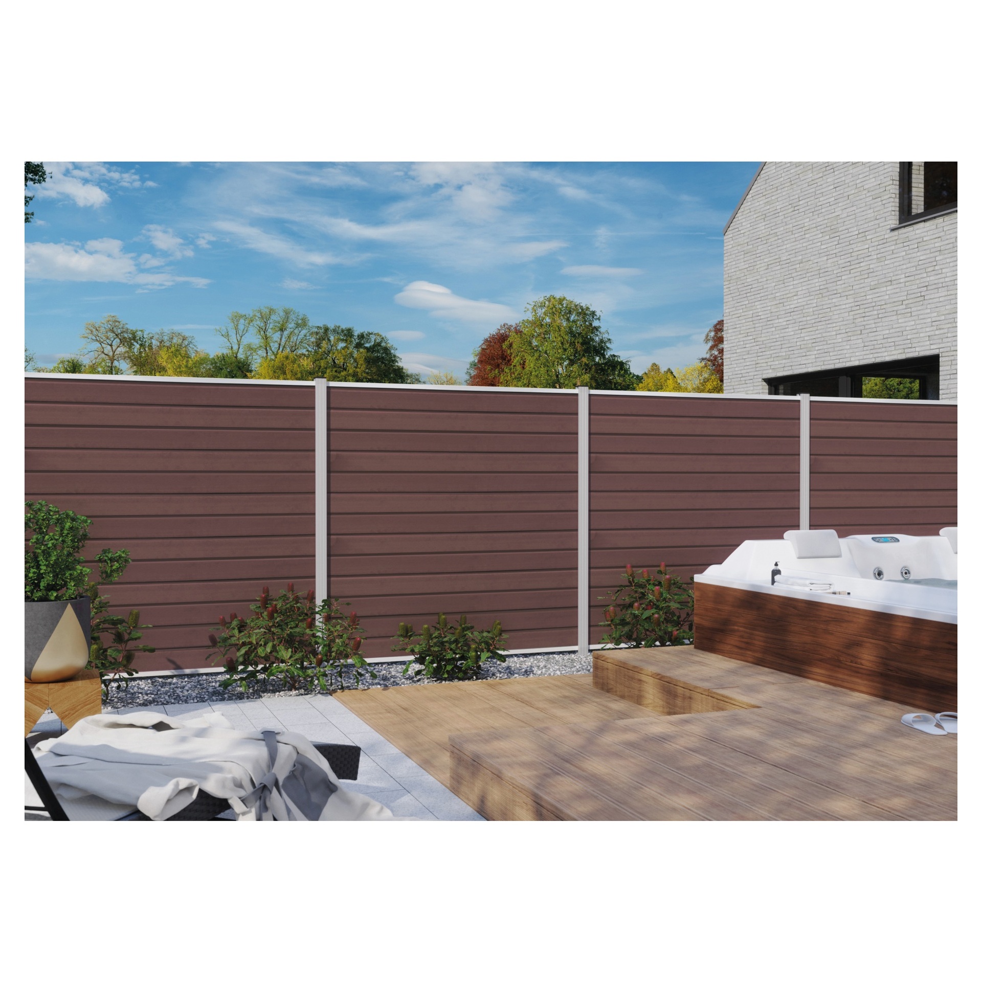 WOLLBACH-Serie, WPC-Steckzaun-Set ca. 175x180 cm