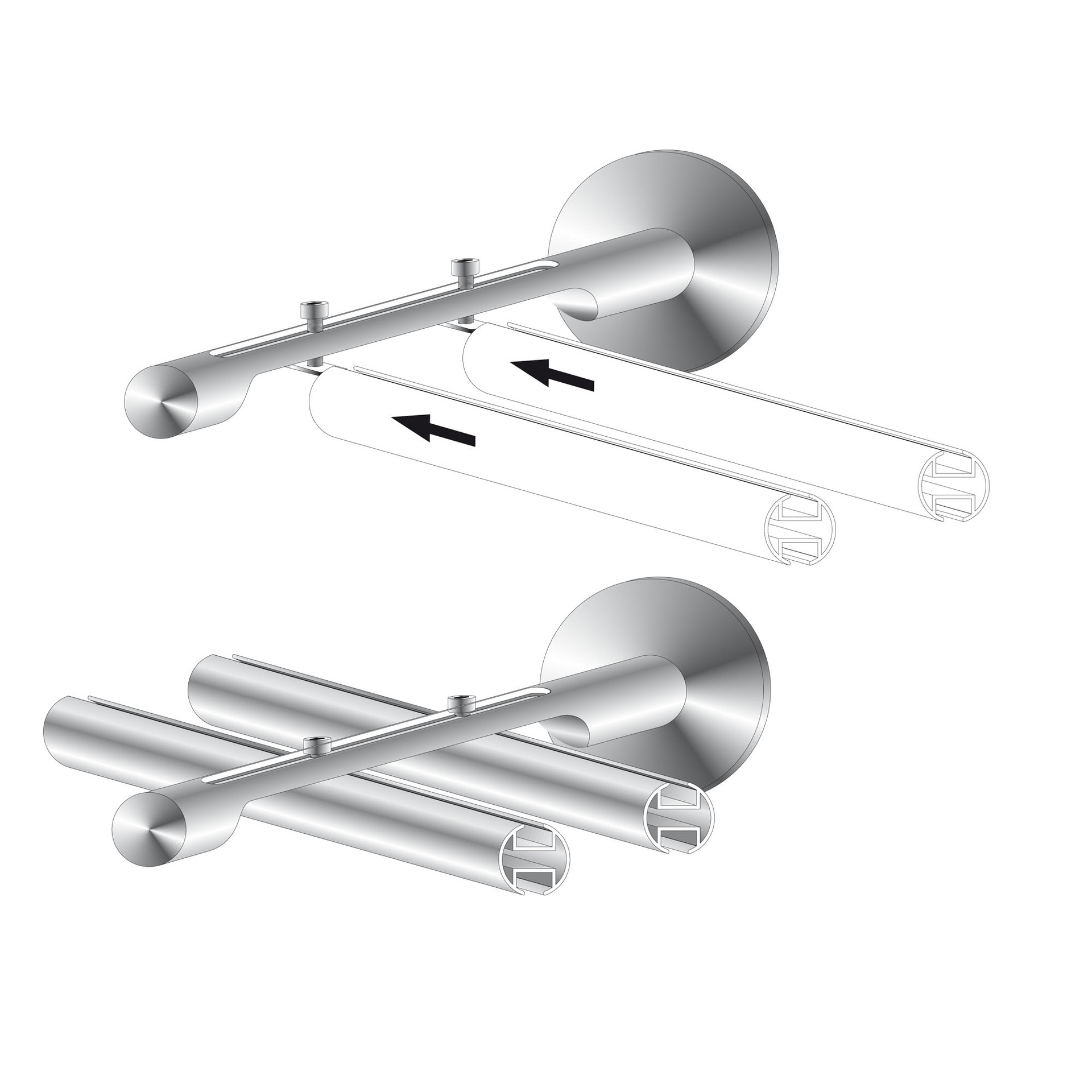 Wandträger für Flächenvorhangschienen