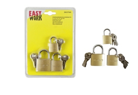 Vorhangschlosssatz 3-tlg. 2 Stahl