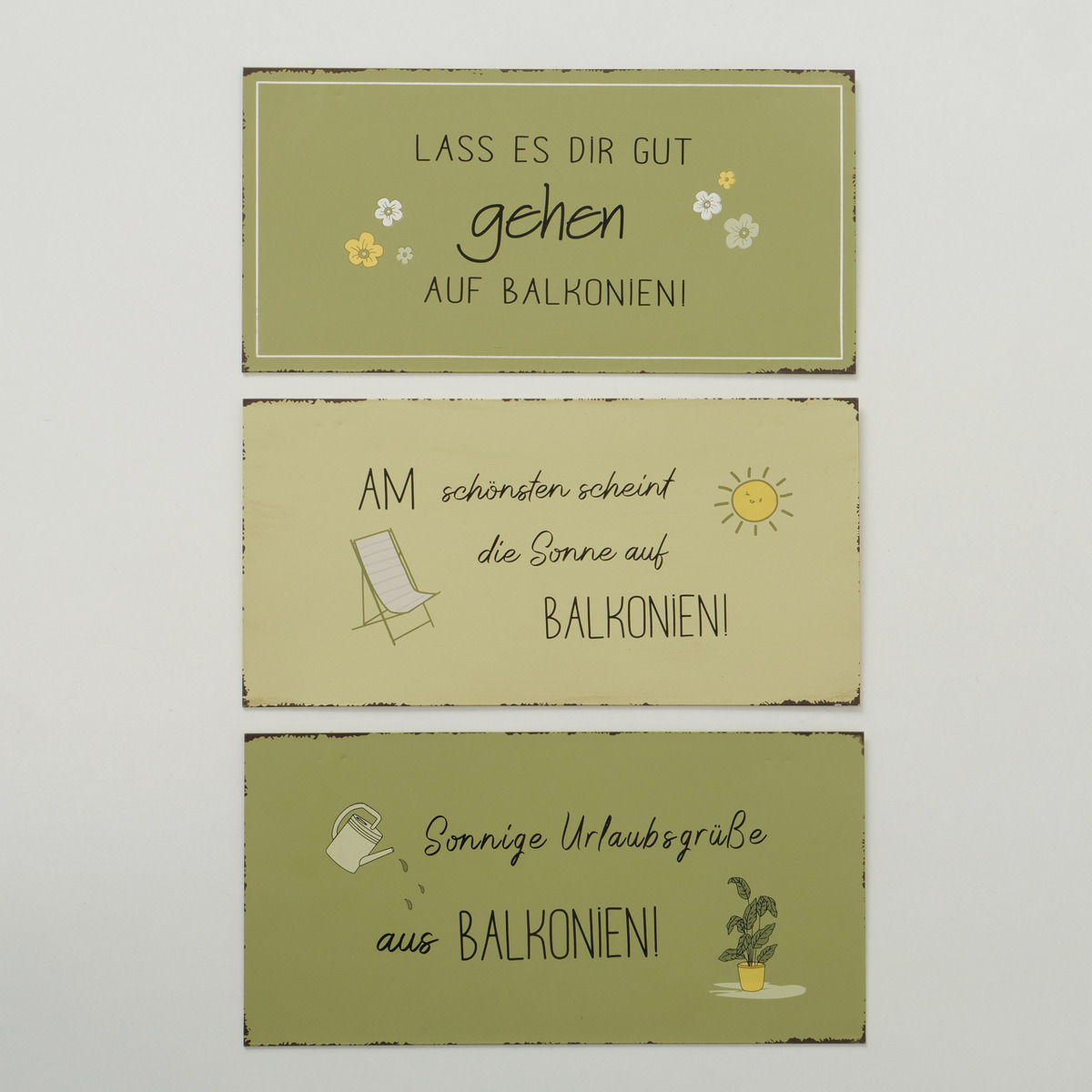 Schild Balkonien, 3-fach sortiert bei leitermann.de günstig kaufen Schild Balkonien, 3-fach sortiert