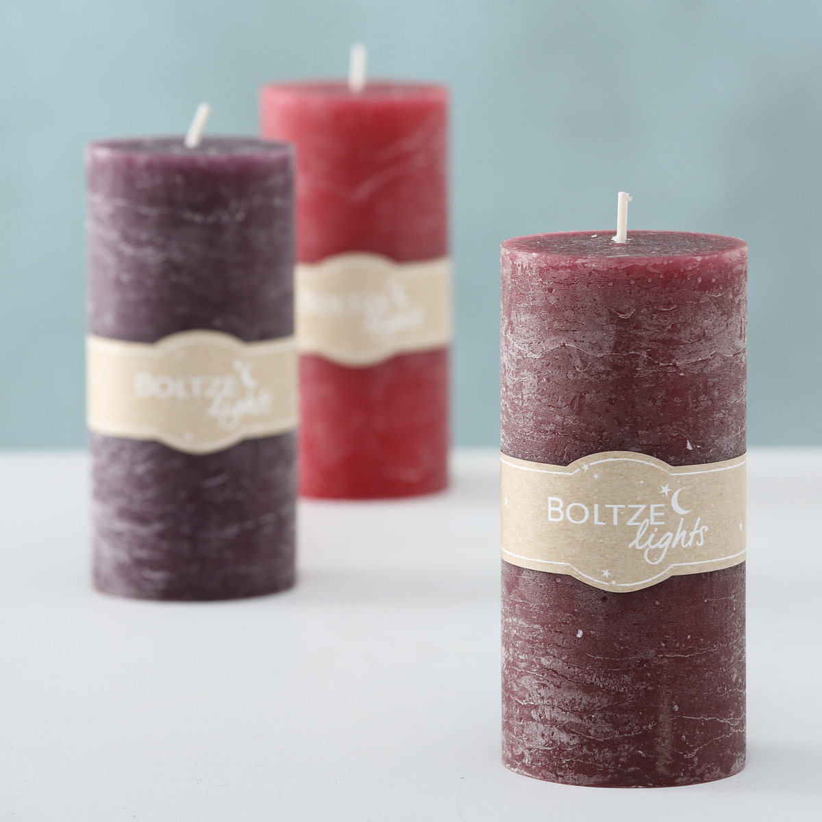 Stumpenkerze 3-fach sortiert bei leitermann.de günstig kaufen Stumpenkerze 3-fach sortiert