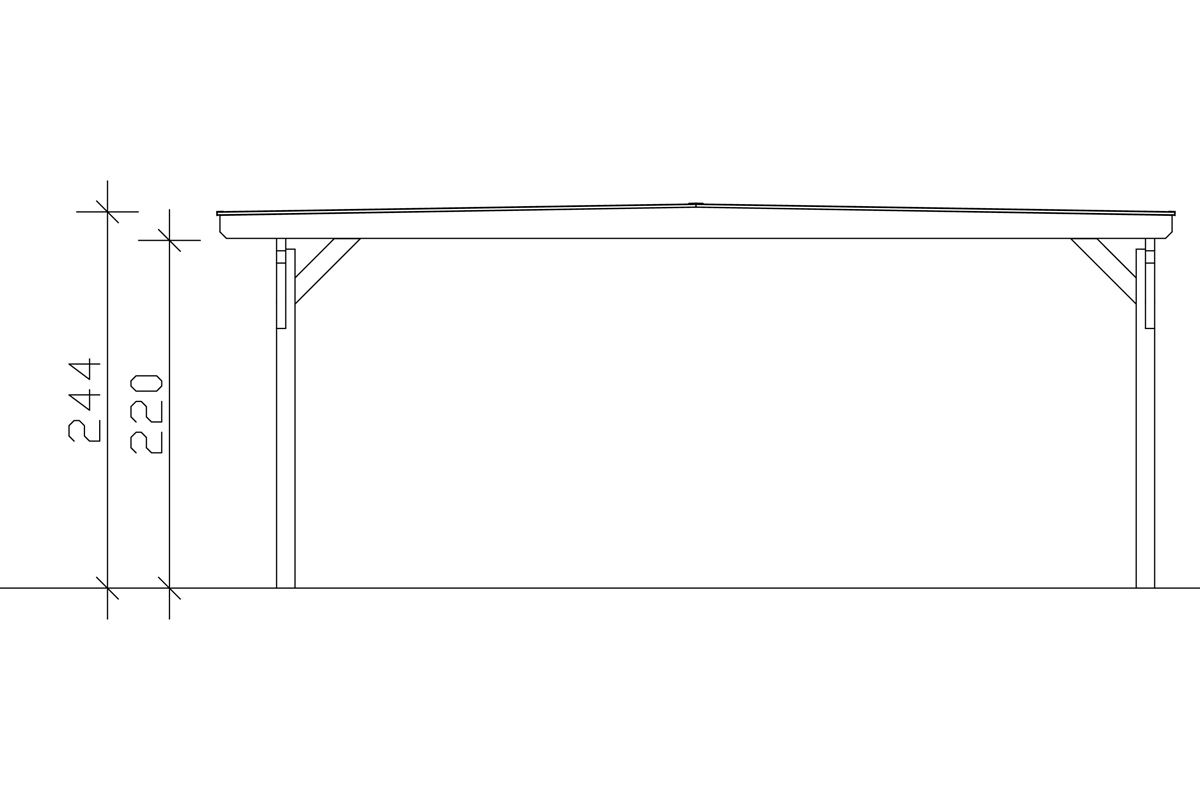 Carport Odenwald gerade Kopfbänder