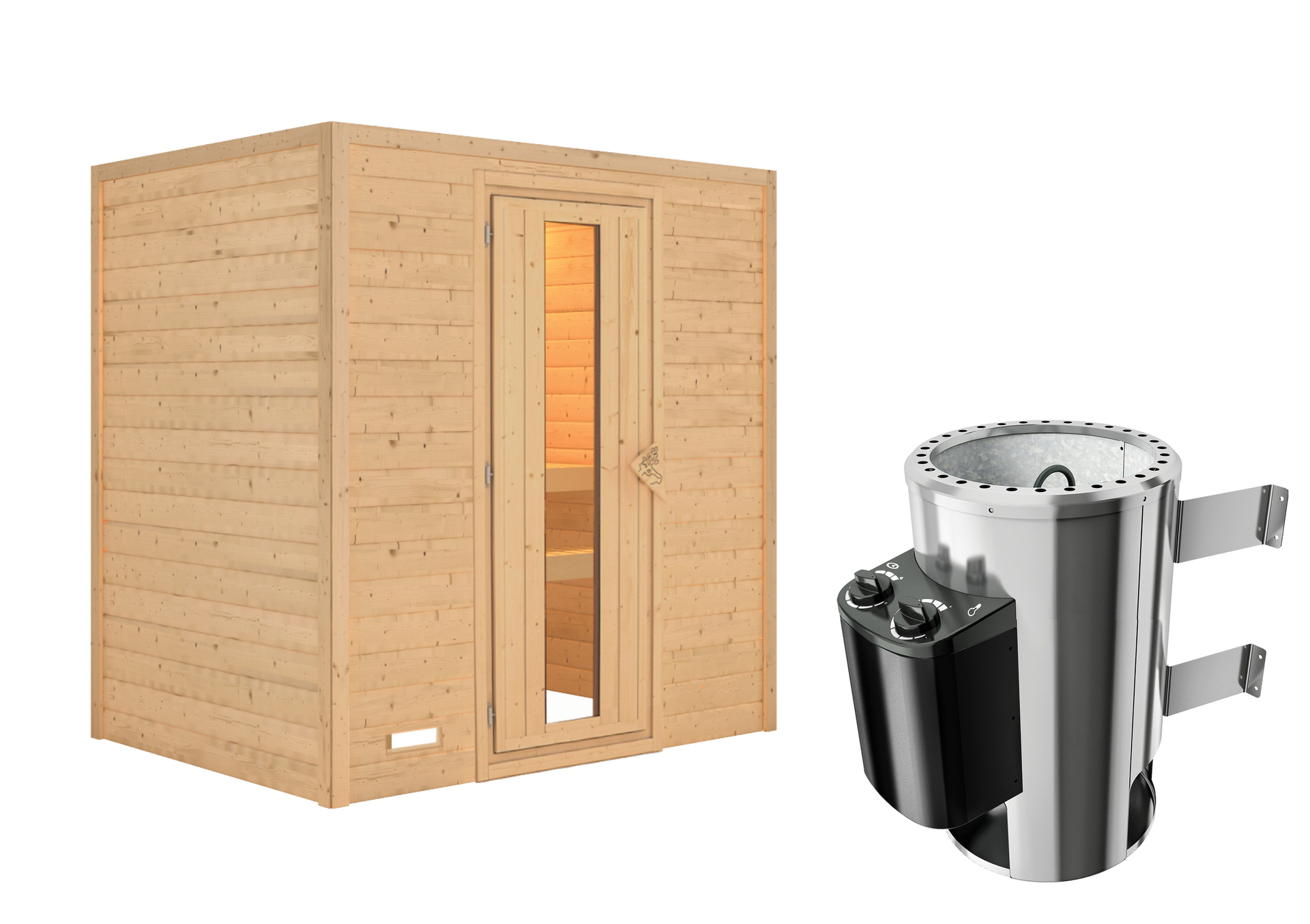 Sauna Welonen mit Zubehör-Set, 196x144x198cm, Fronteinstieg