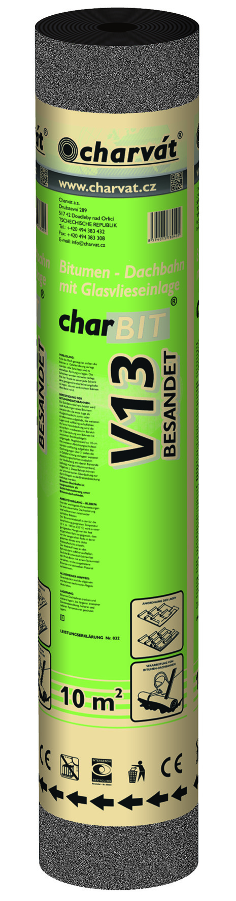 Bitumen - Glasvliesbahn V13 besandet