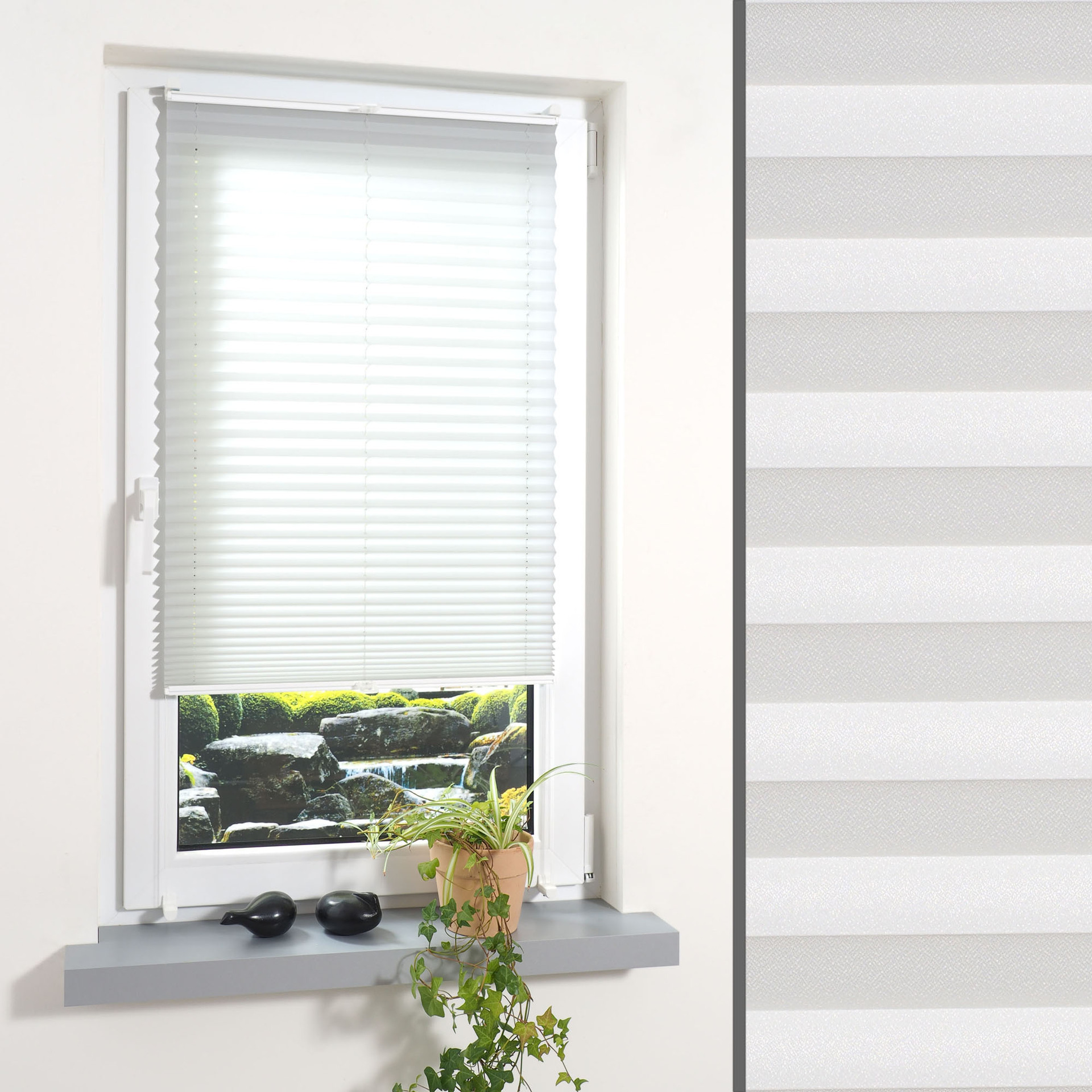 Klemmfix-Plissee verspannt inkl. 4 Klemmträger bei leitermann.de günstig kaufen Klemmfix-Plissee verspannt inkl. 4 Klemmträger