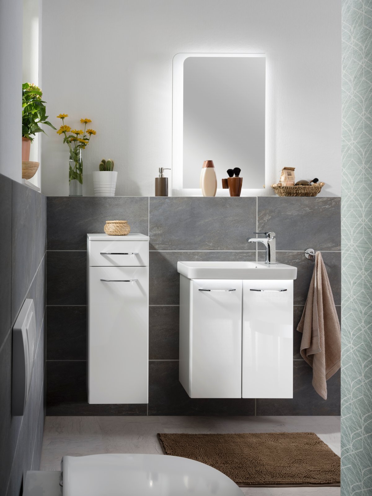 MILANO Mini-Waschtischunterschrank 52x61x27,5cm, 2Türen