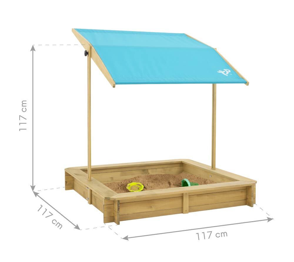 Holz Sandkasten mit Sonnendach