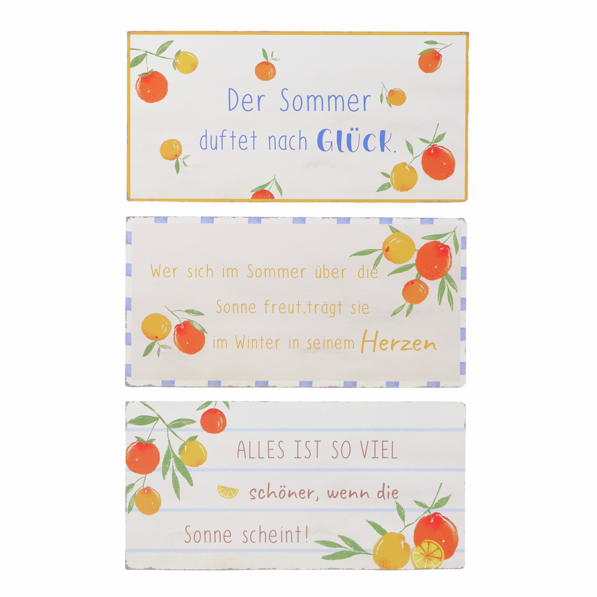 Schild Fruits, 3-fach sortiert