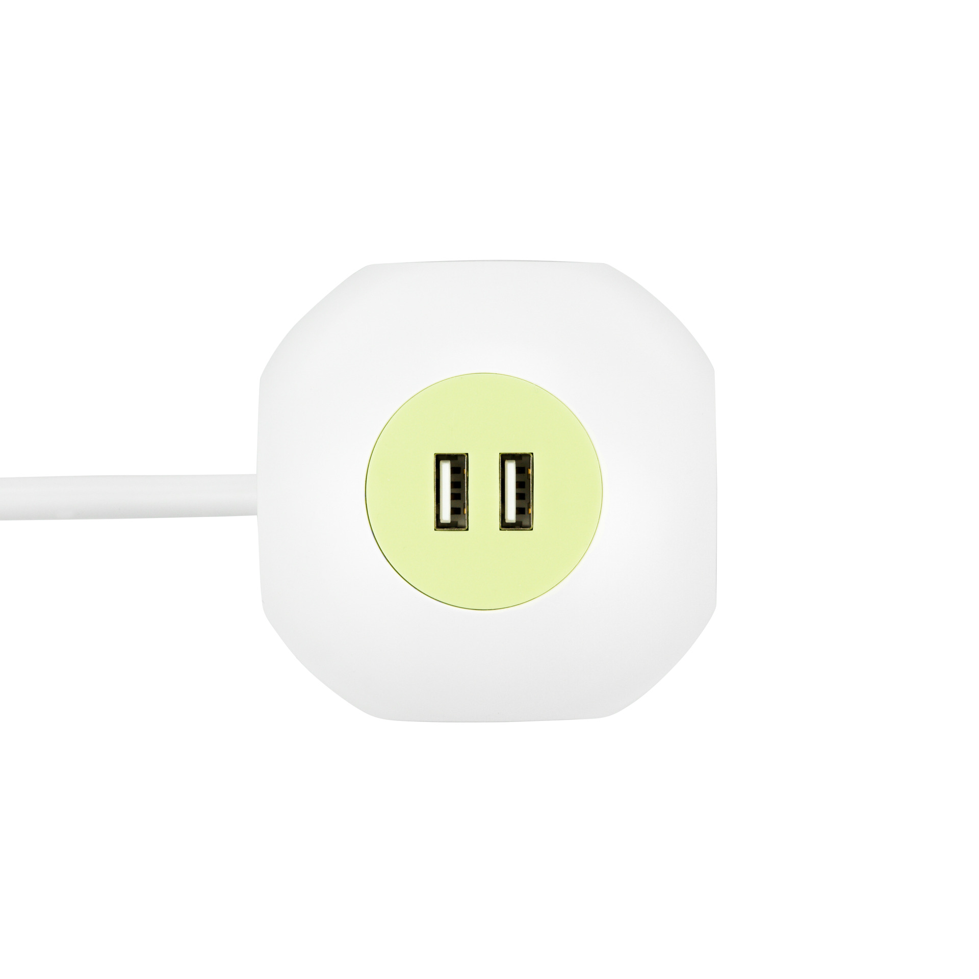 Kugelsteckdose PowerGlobe 4-fach mit USB weiß/grün
