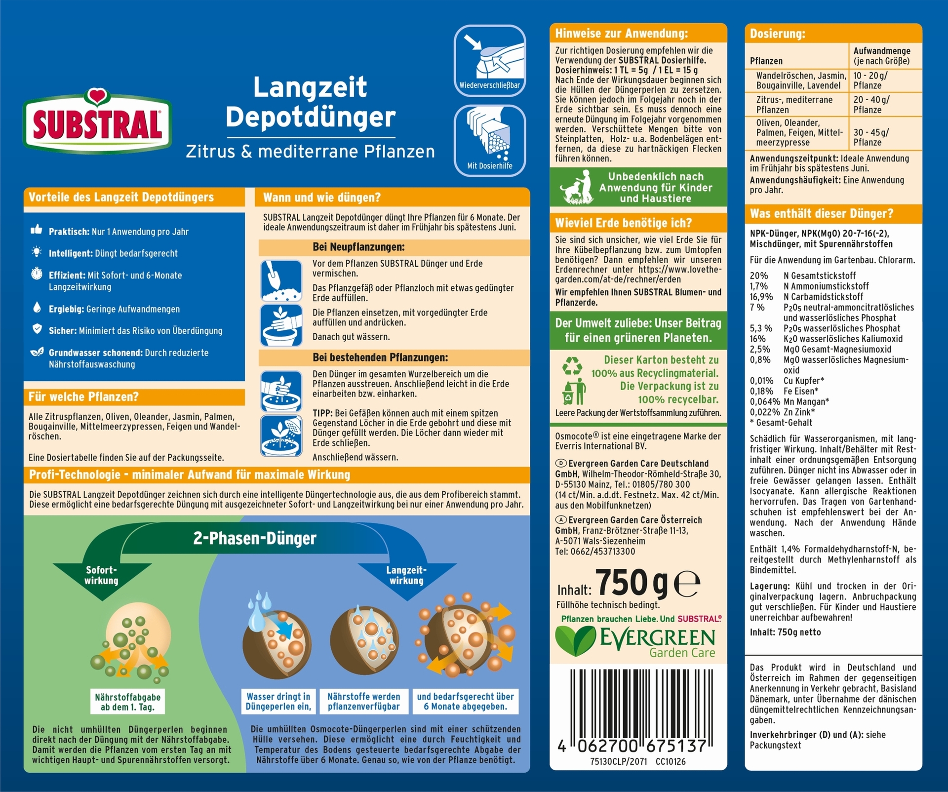Langzeit Depotdünger für Zitrus & mediterrane Pflanzen bei leitermann.de günstig kaufen Langzeit Depotdünger für Zitrus & mediterrane Pflanzen