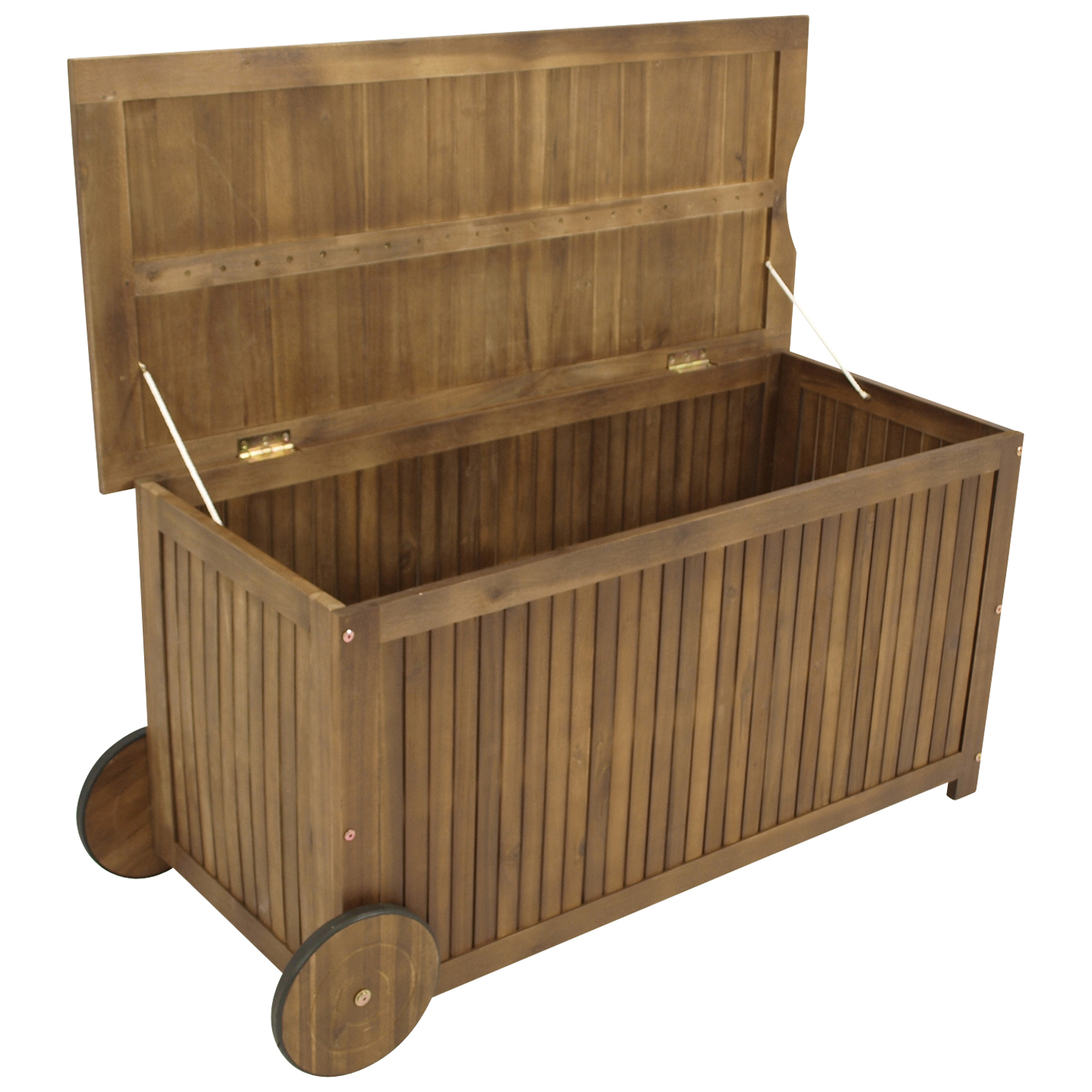 Kissenbox mit Rollen 123x52x59cm, Akazie