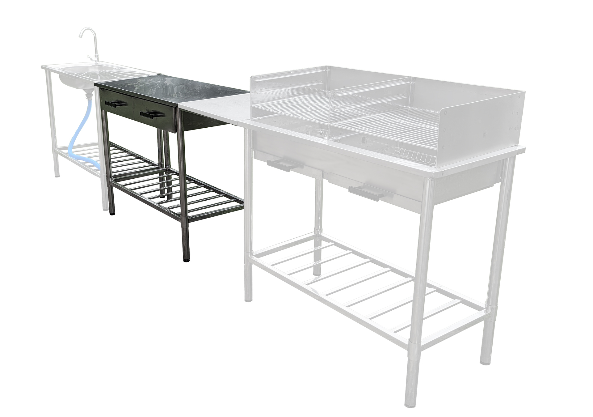 Edelstahl Arbeitstisch "Country-Life"