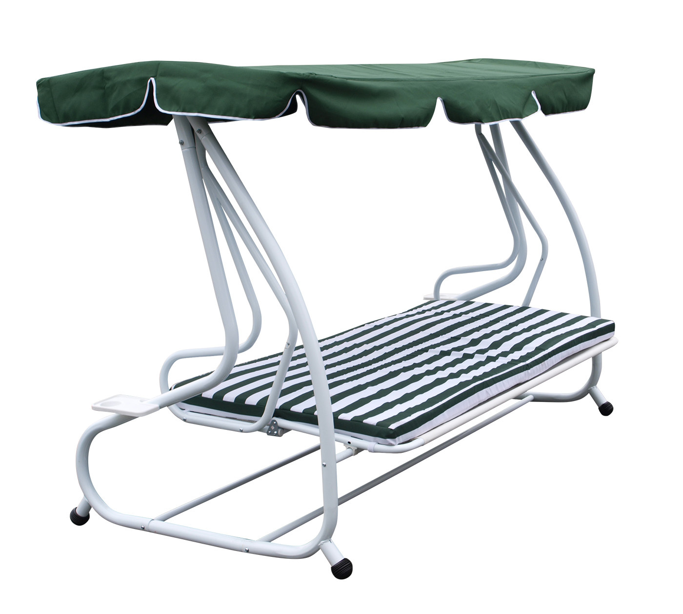 Hollywoodschaukel 4-sitzer, weiss-grün