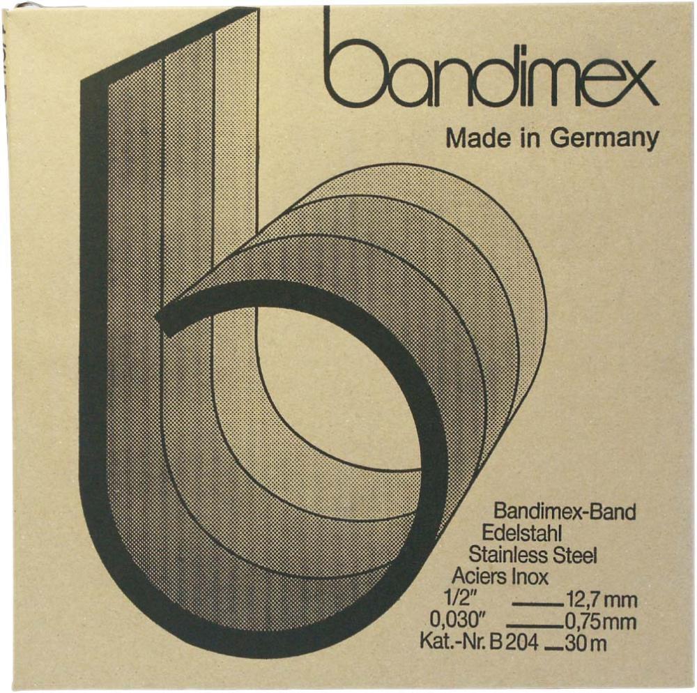 Stahlband 5/8″ V2A-Edelstahl Rolle a 30m Bandimex