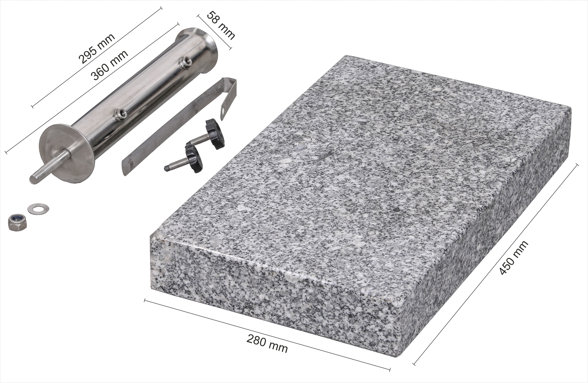 Granit-Balkonschirmständer, ca. 25kg bei leitermann.de günstig kaufen Granit-Balkonschirmständer, ca. 25kg