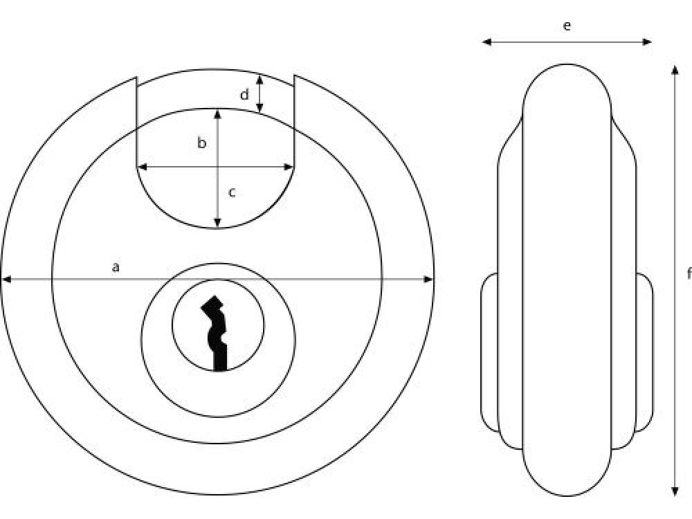 ABUS Diskus-Vorhangschloss 24IB-60 rostfrei