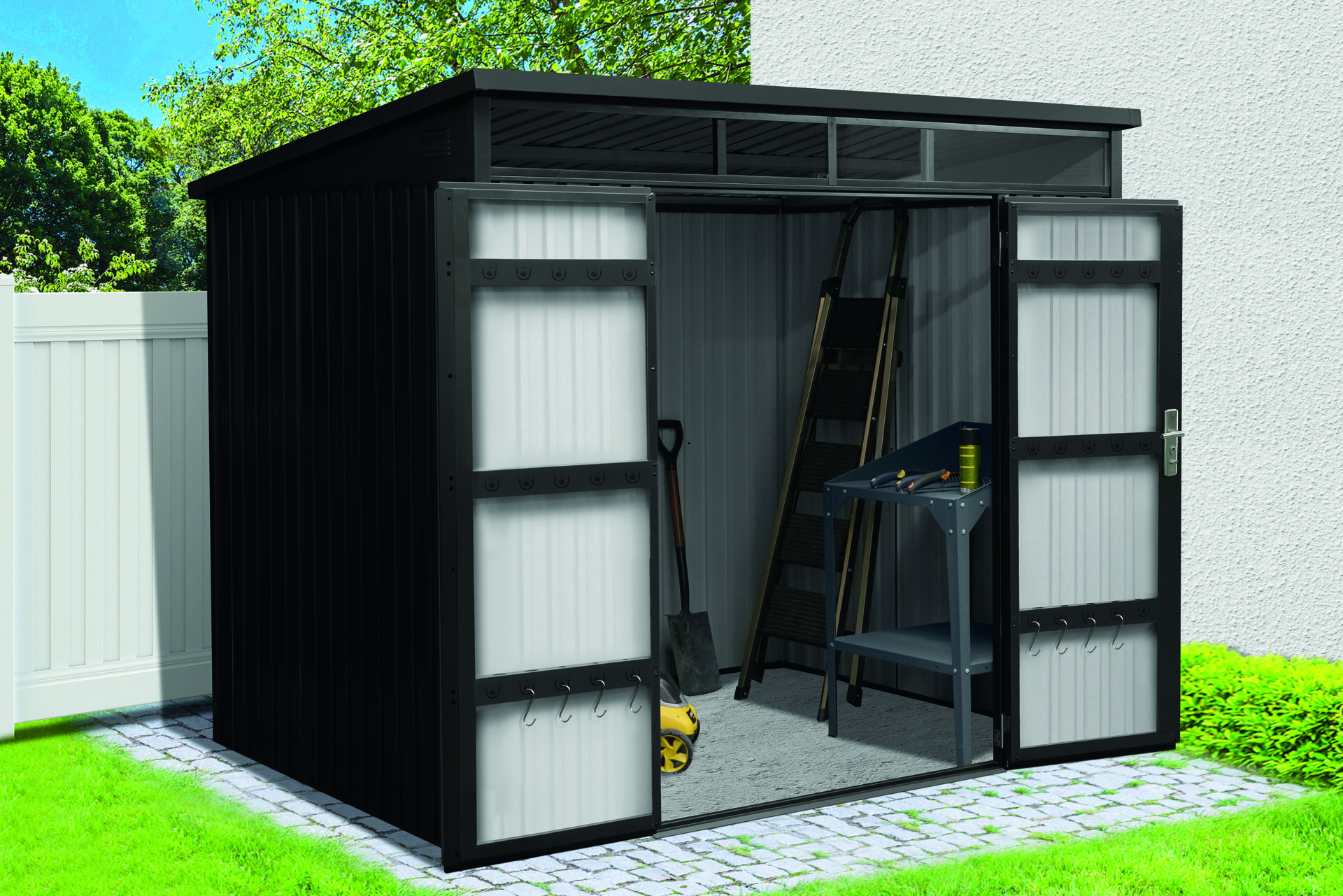 Premium Geräte-Pultdachhaus anthrazit bei leitermann.de günstig kaufen Premium Geräte-Pultdachhaus anthrazit