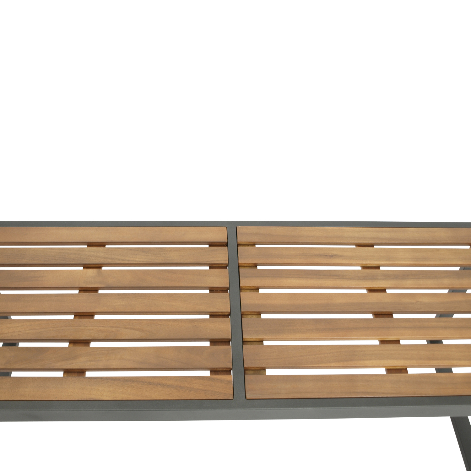 Hockerbank 2-sitzer Stahl anthrzait + Akazie