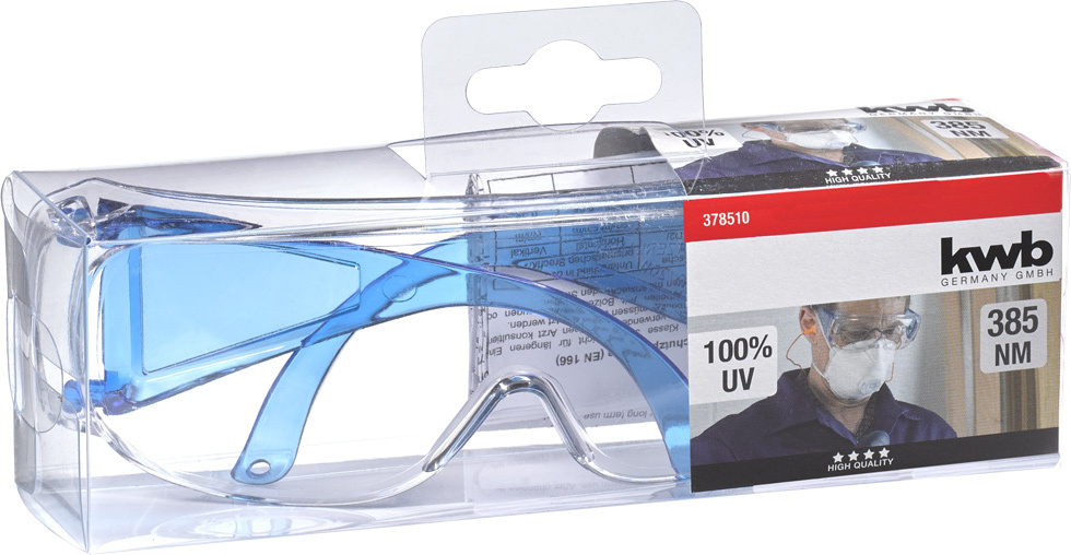 Schutzbrille mit blauem Bügel