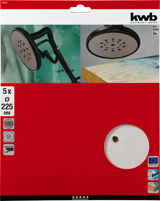 Haft-Schleifscheiben 225 mm, gelocht