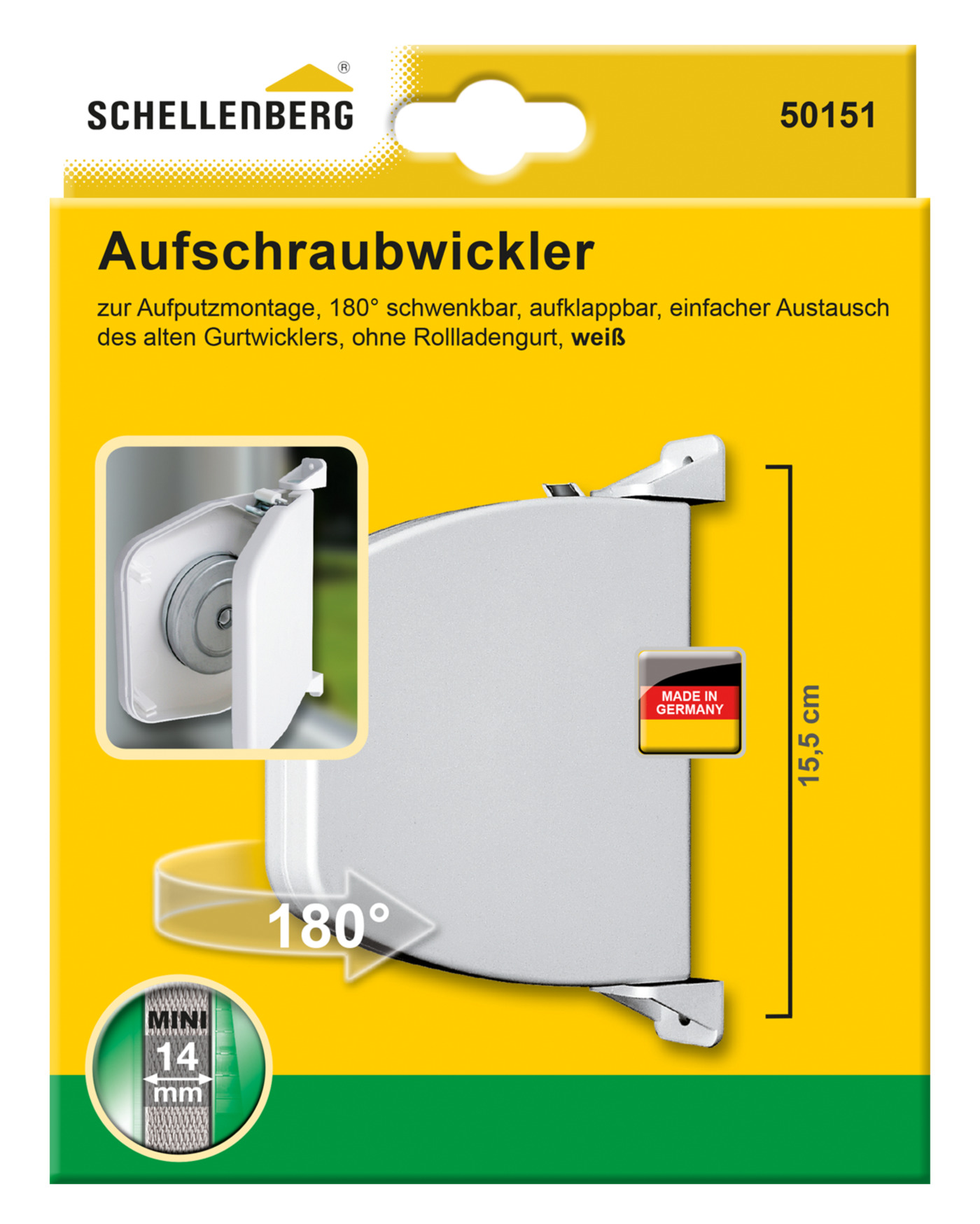 Aufschraubwickler Mini aufklappbar, 155 mm, weiß bei leitermann.de günstig kaufen Aufschraubwickler Mini aufklappbar, 155 mm, weiß