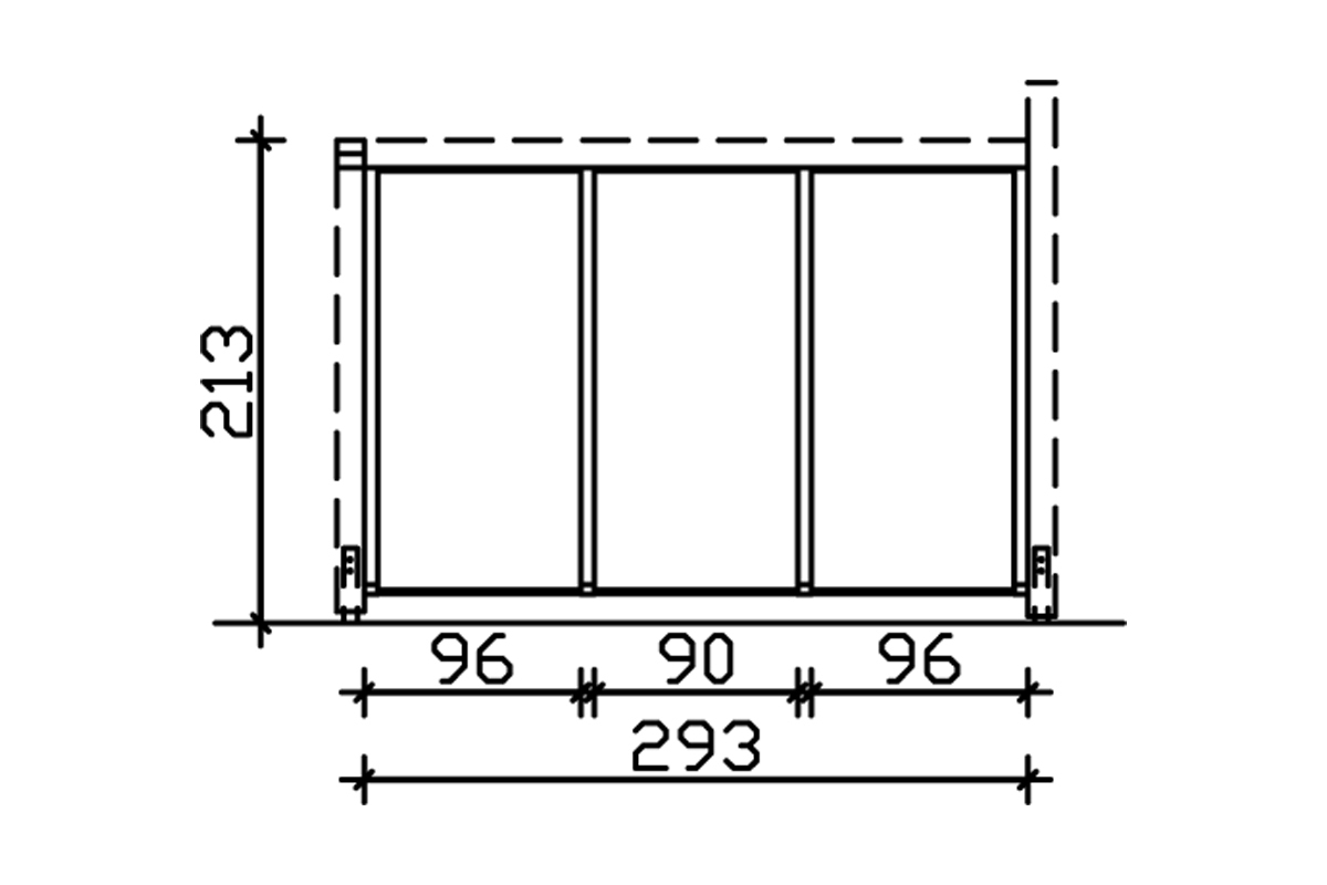Seitenwand m. Polycarbonat, freistehend Fichte