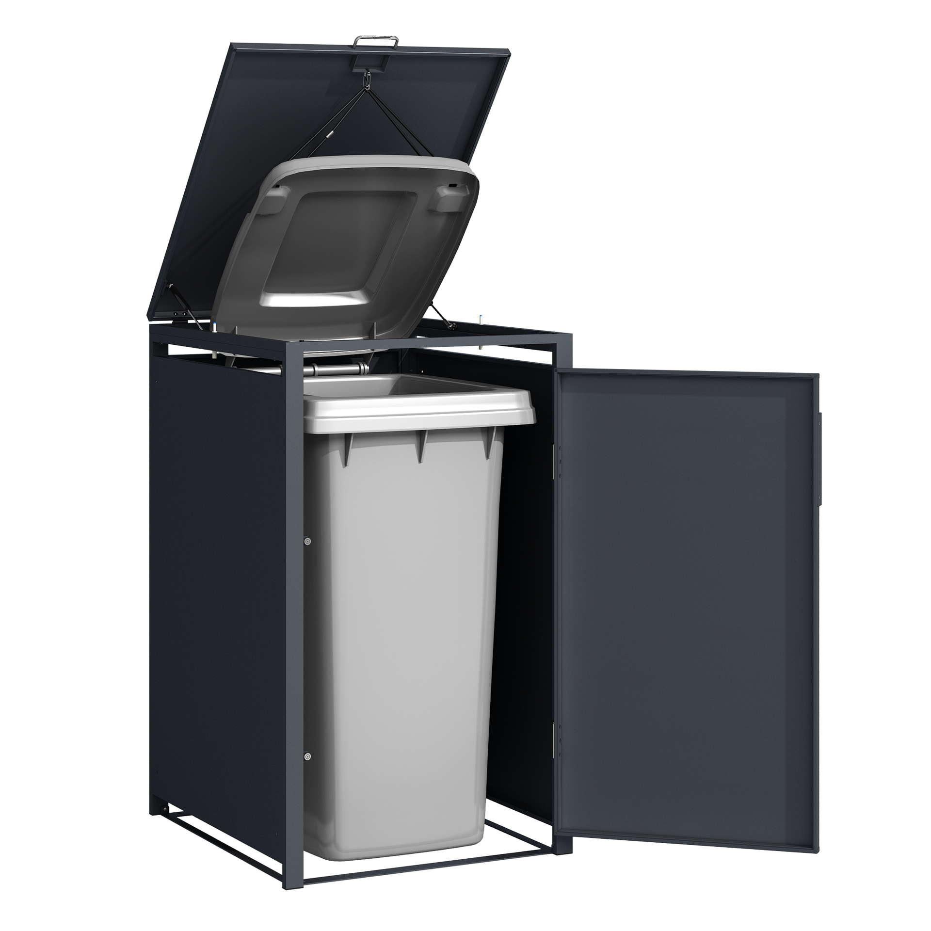 Mülltonnenbox 1-er, Stahl verzinkt, anthrazit