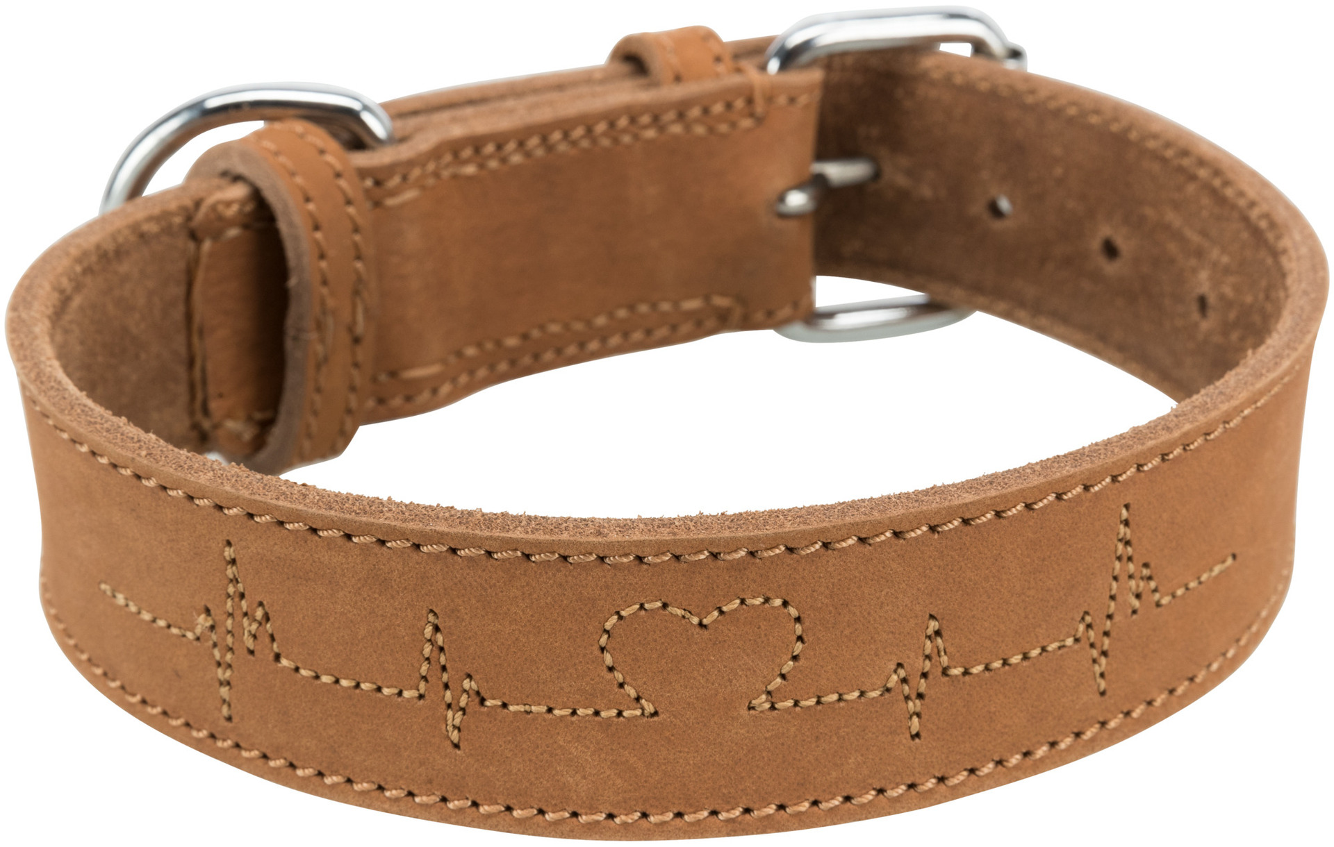 Rustic Fettleder-Halsband "Heartbeat"