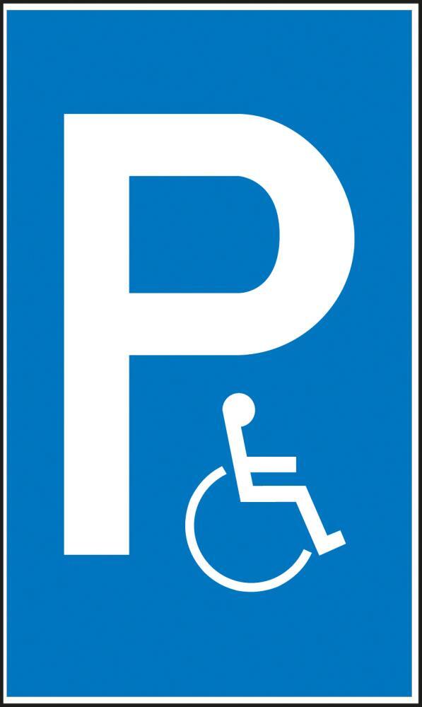 Parkplatzss. BehindertenpAluminium geprägt