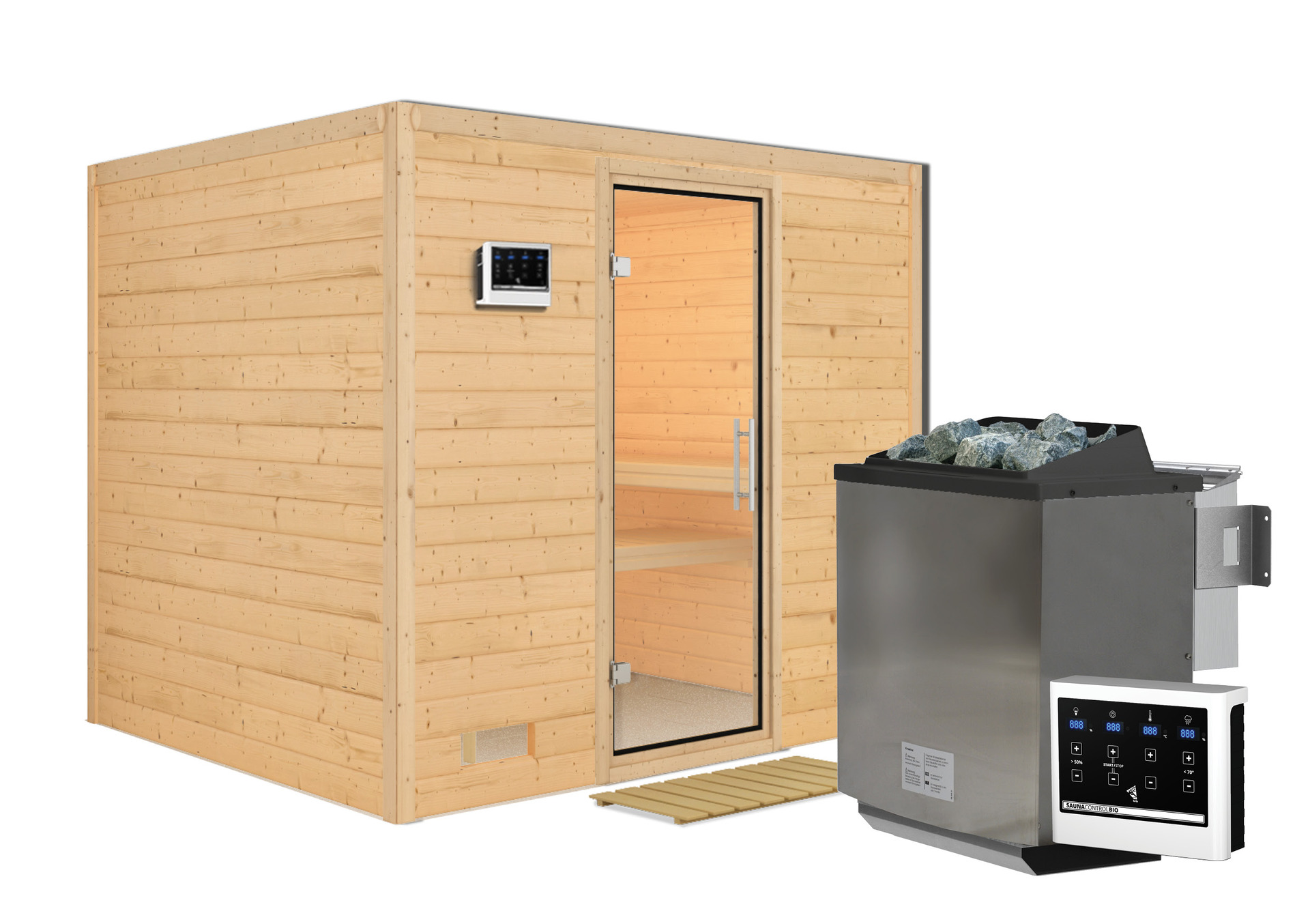 Sauna Paldiski mit Zubehör-Set, 236x184x208cm, Fronteinstieg