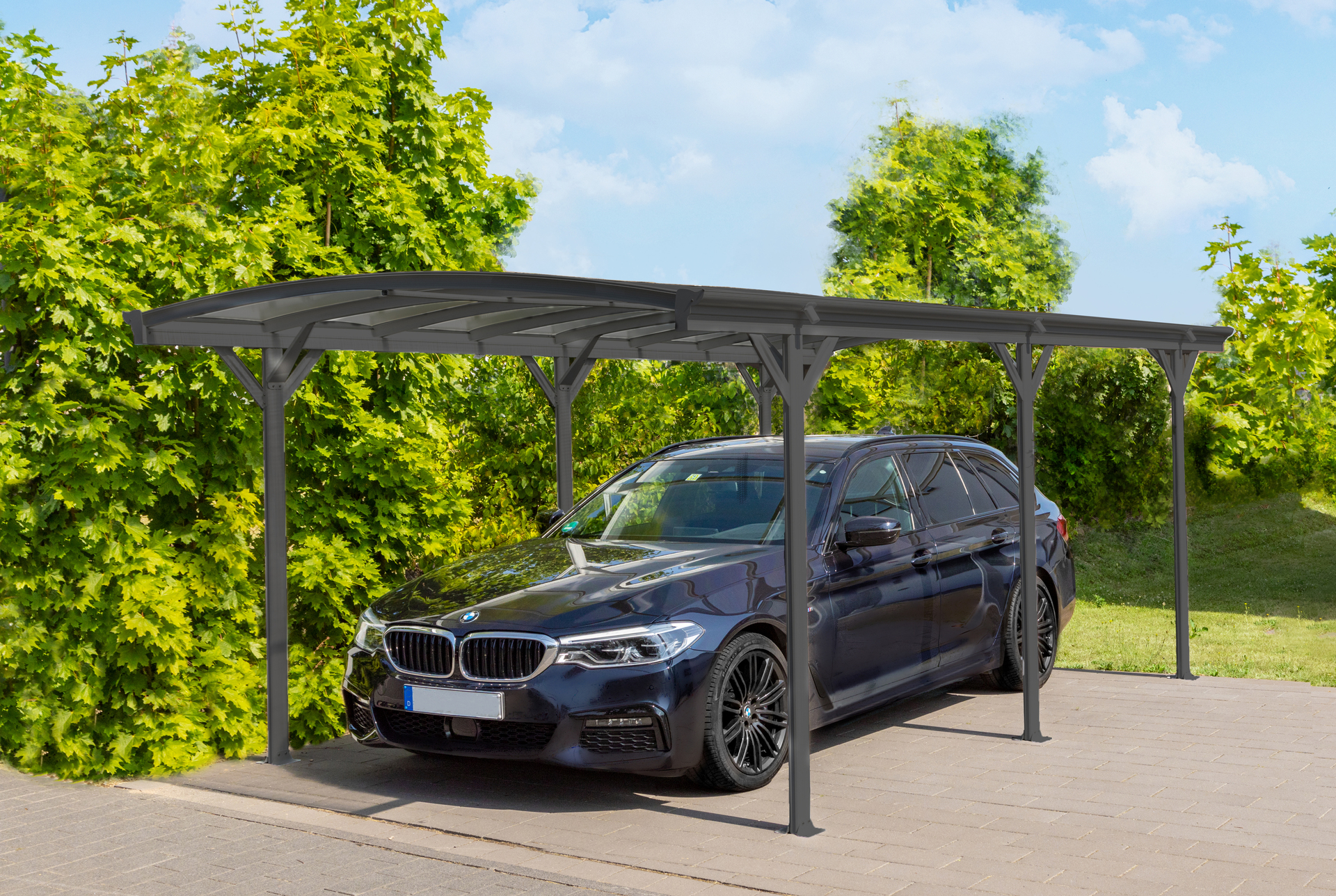 Carport Rundbogen anthrazit