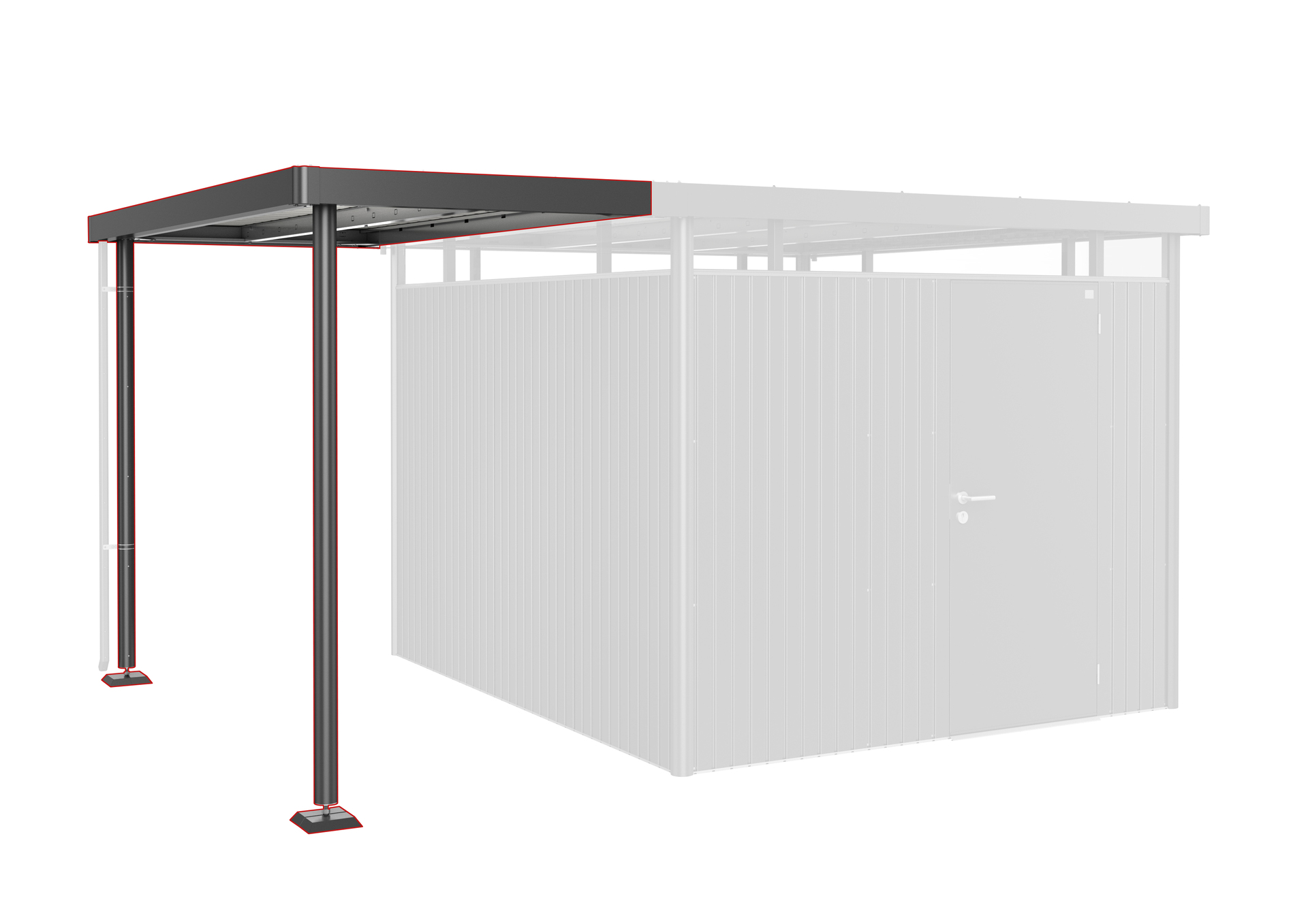 Seitendach zu Gerätehaus HighLine