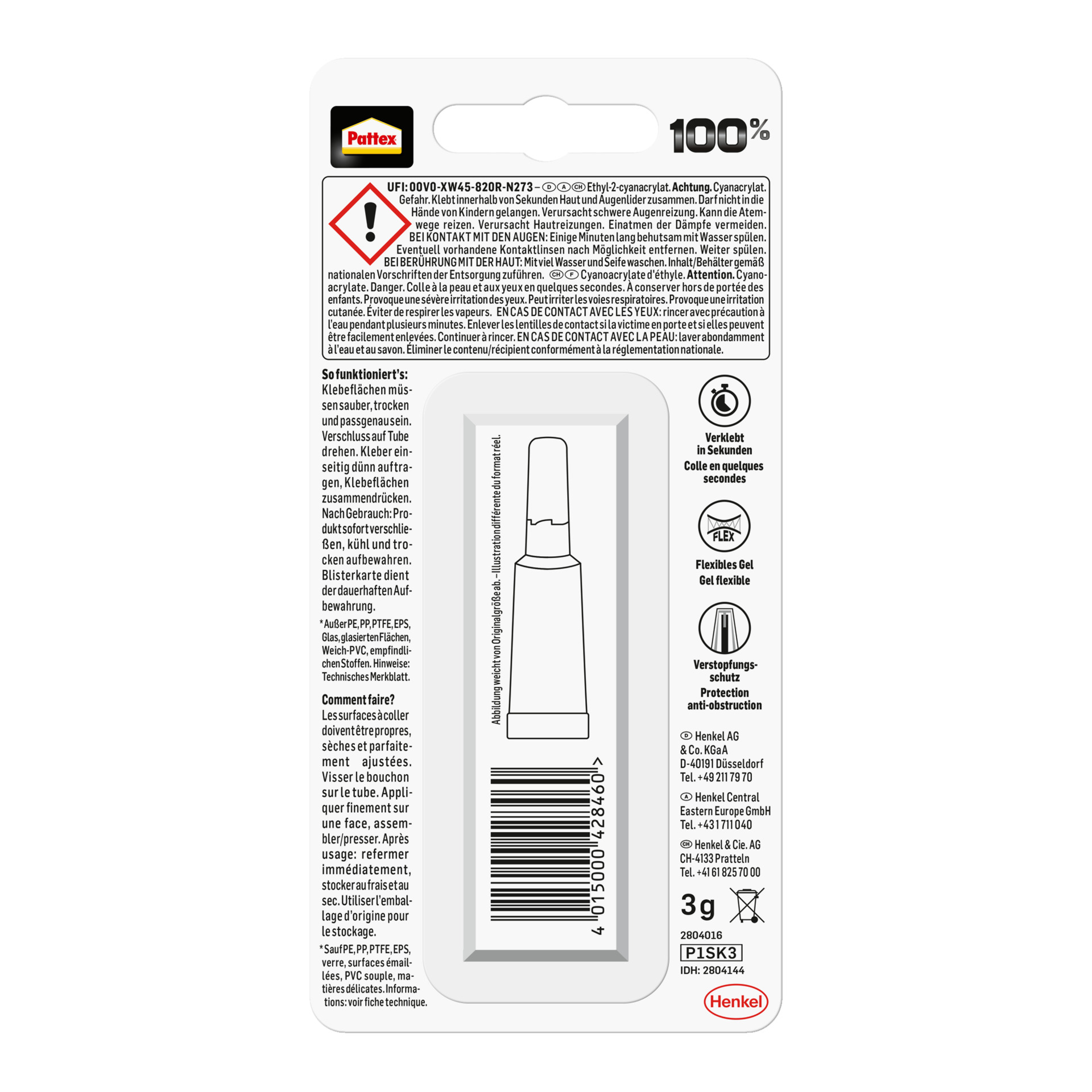 Sekundenkleber 100%, transparent, 3g bei leitermann.de günstig kaufen Sekundenkleber 100%, transparent, 3g