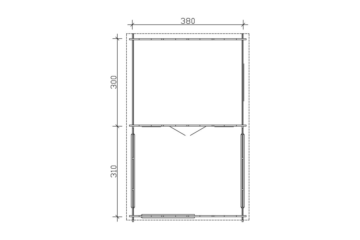 Gartenhaus Holmestrand, 45mm mit Abstellraum natur