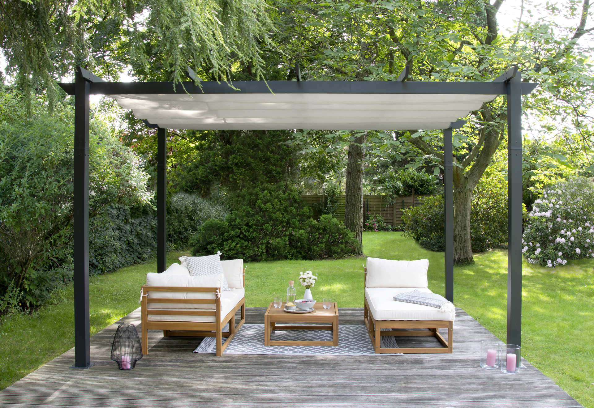 Pergola Pavillion anthrazit 3x4m bei leitermann.de günstig kaufen Pergola Pavillion anthrazit 3x4m