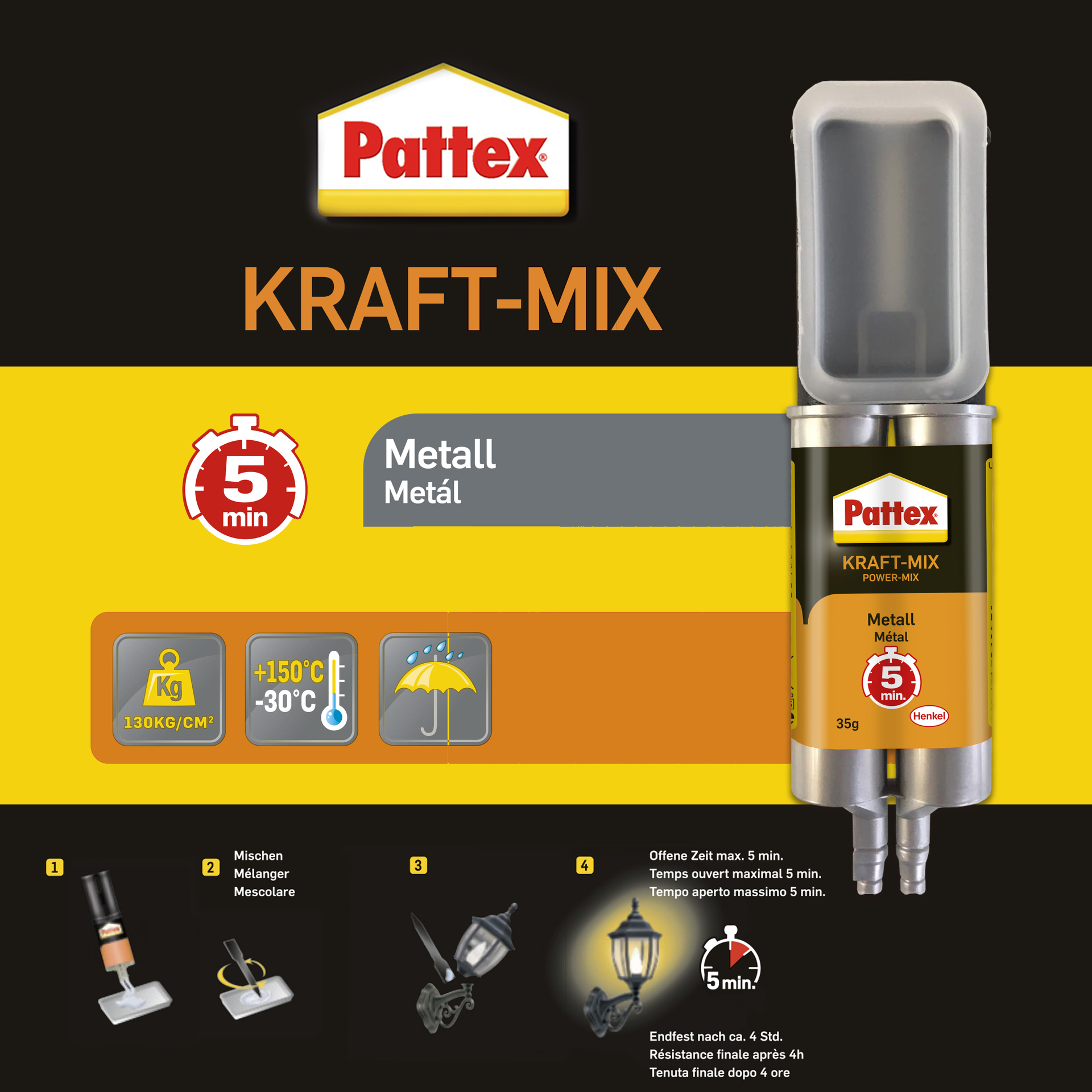Kraft-Mix Metall, metallfarben, 35 g bei leitermann.de günstig kaufen Kraft-Mix Metall, metallfarben, 35 g