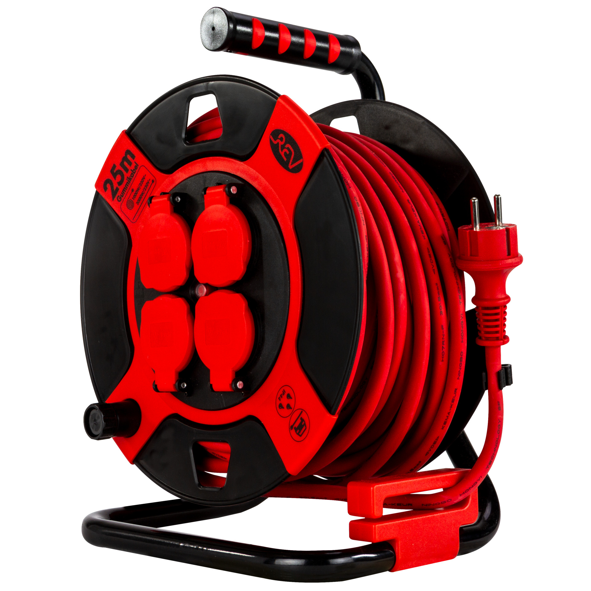 Kabeltrommel mit Deckel H07RN-F3G rot