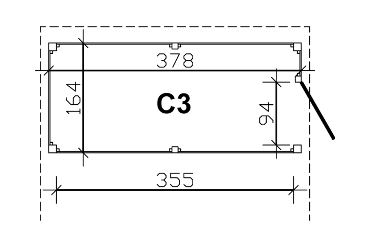 Abstellraum aus Profilschalung imprägniert