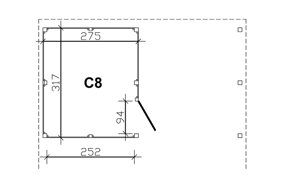 Abstellraum aus Profilschalung imprägniert
