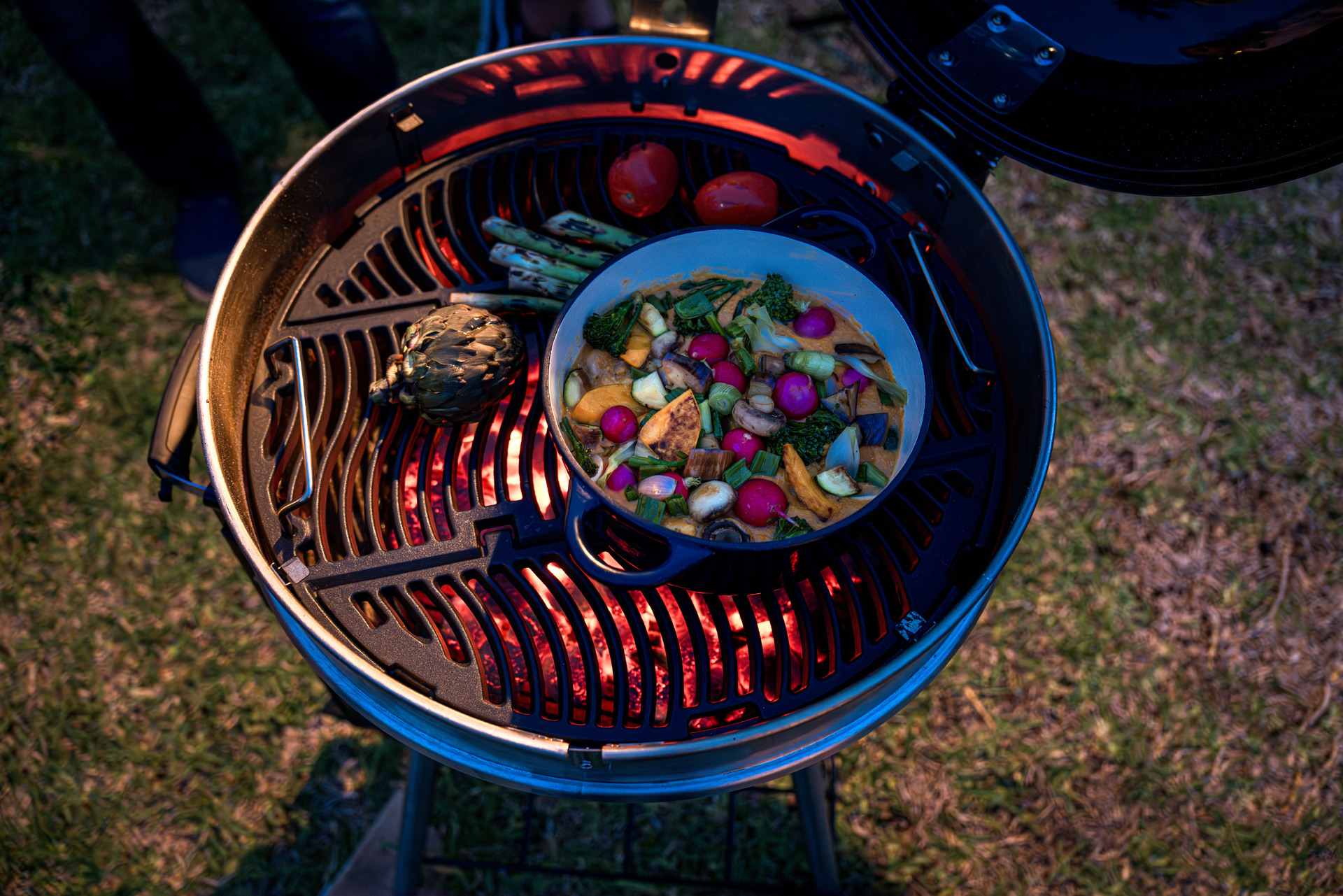 PRO22 Holzkohle-Kugelgrillwagen, schwarz