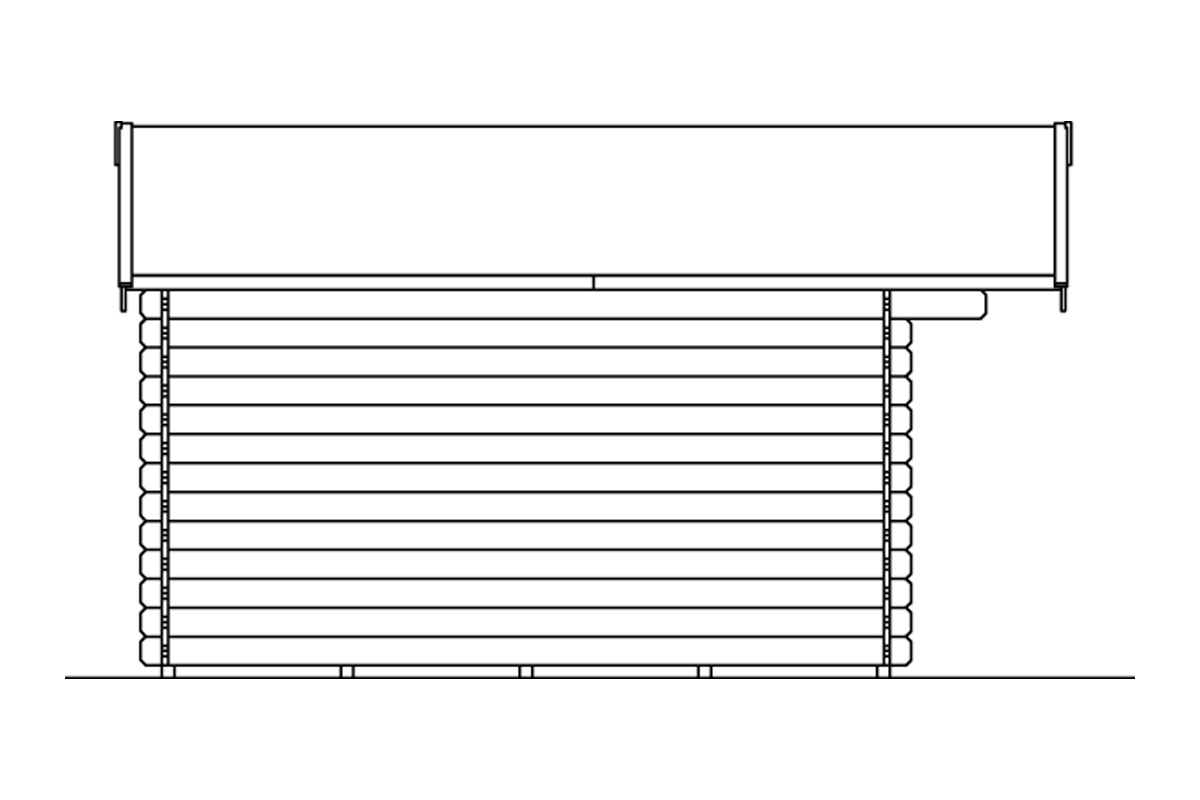 Gartenhaus Malaga , mit Vordach natur