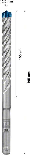 EXPERT SDS plus-7X Hammerbohrer, 12 x 100 x 165 mm. Für Bohrhämmer