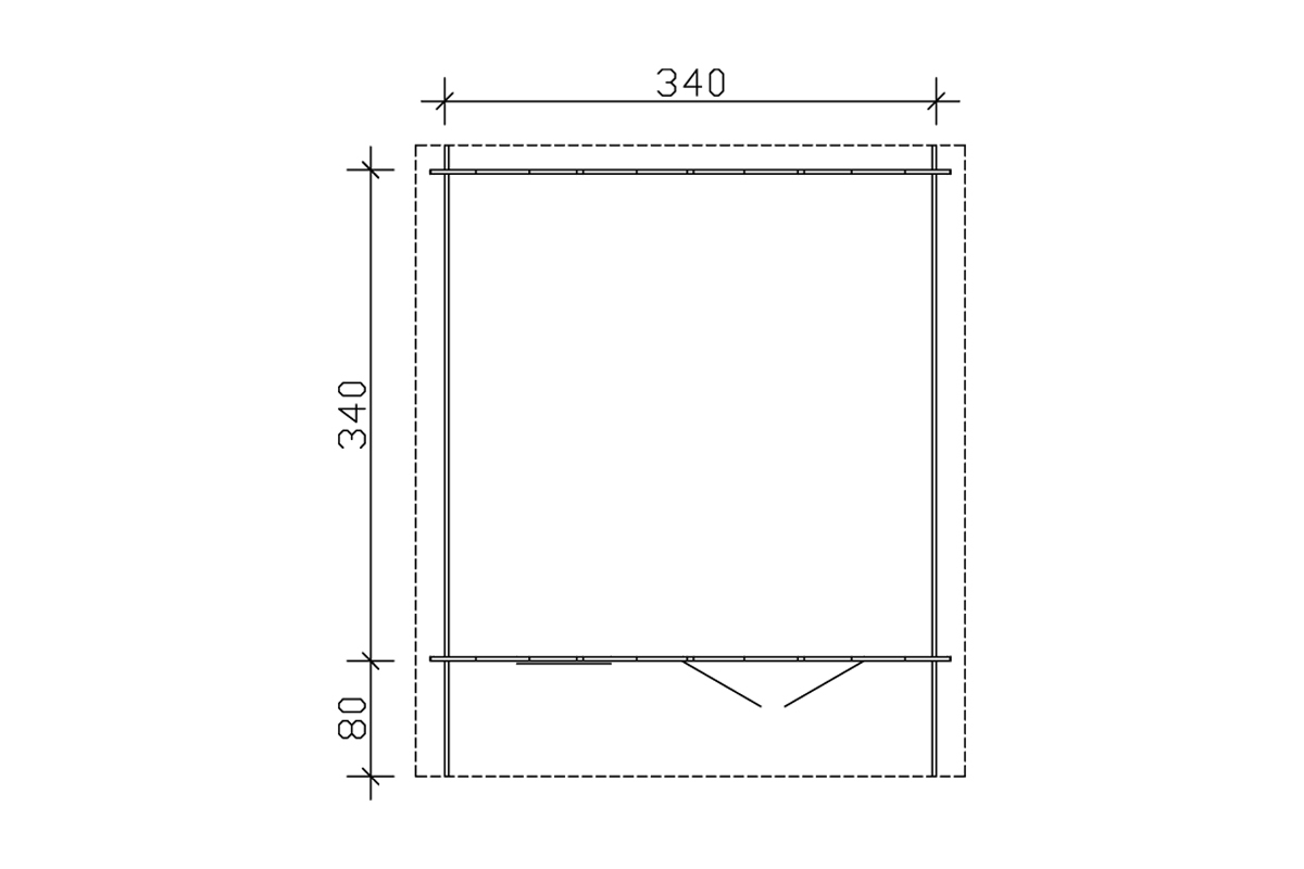 Gartenhaus Malaga , mit Vordach natur