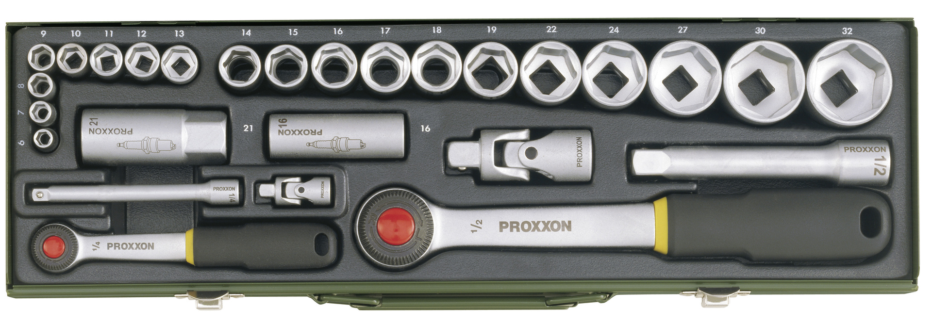 PROXXON GmbH STECKSCHLUESSELSATZ 1/2 und 1/4 CR.V.